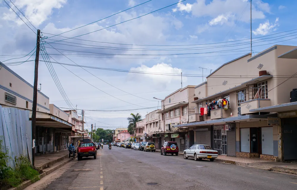 A commercial street in central Arusha