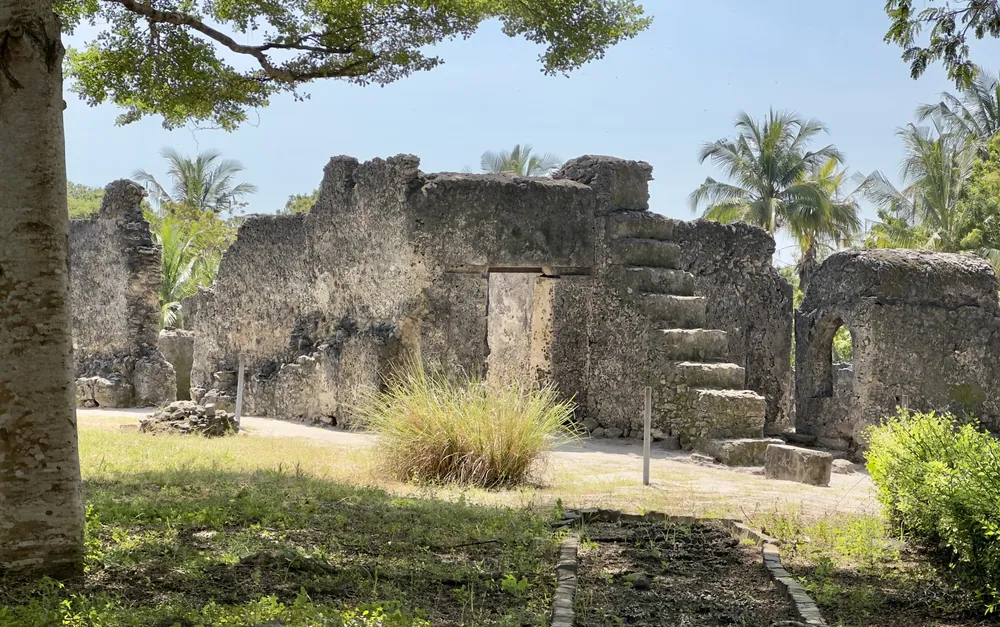 The thirteenth-century mosque among the Kaole ruins at Bagamoyo