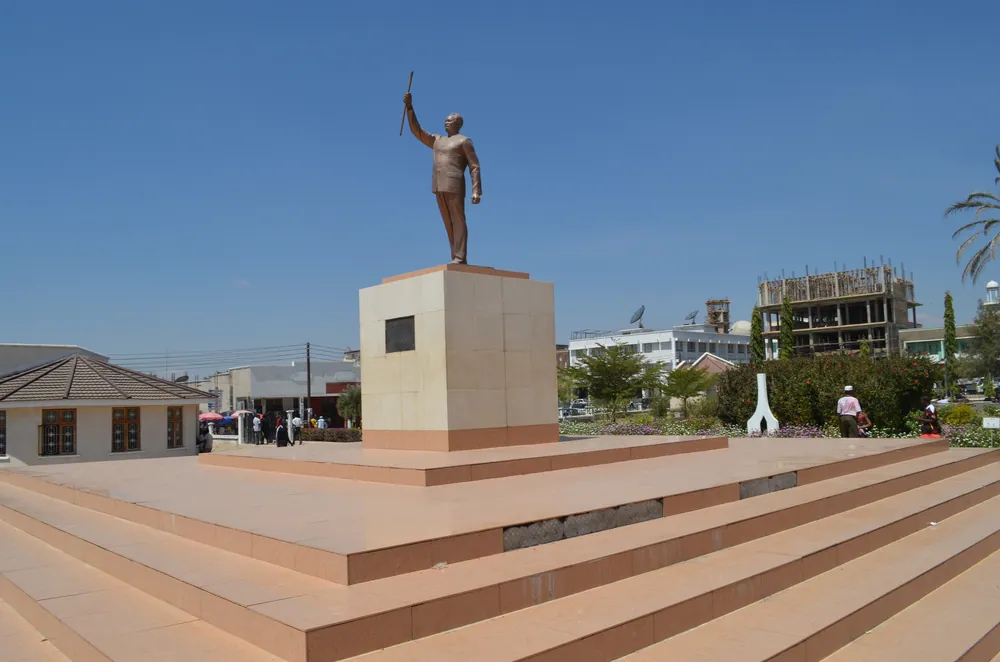 The statue of Julius Nyerere on Nyerere Square, Dodoma