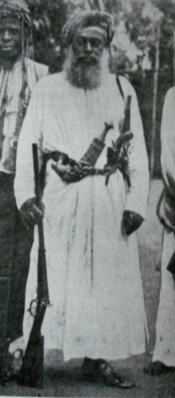 Portrait of Abushiri ibn Salim al-Harthi in a white robe
