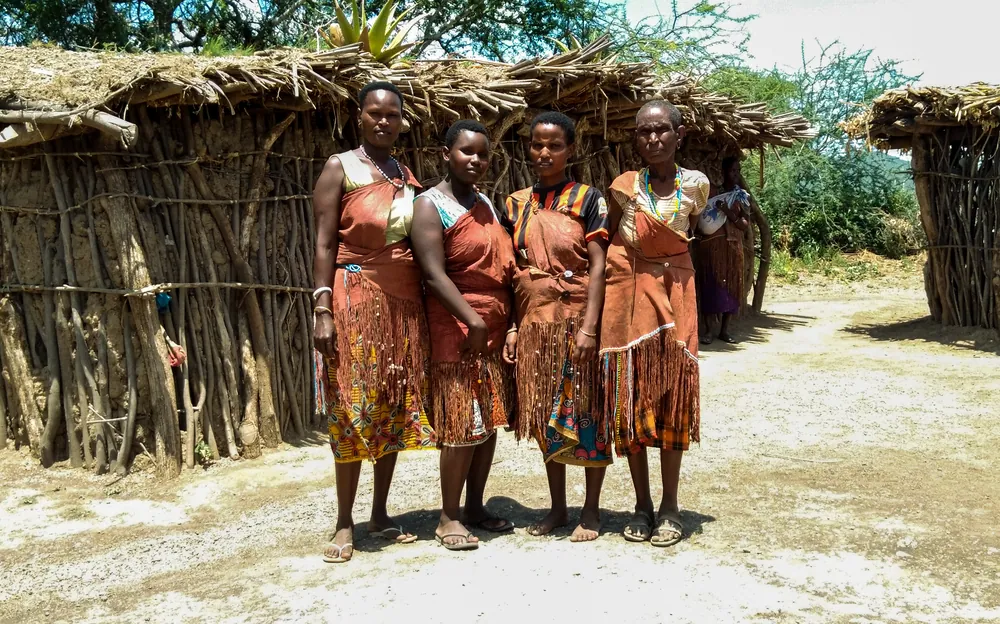 Datooga women at their home.