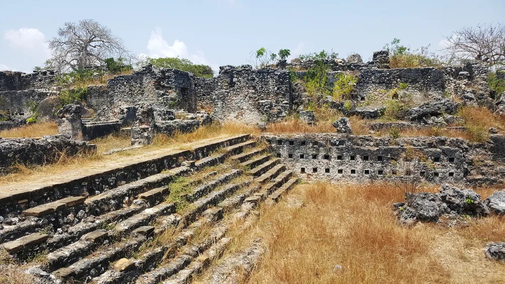 The public audience court of Husuni Kubwa, the palace built at Kilwa Kisiwani in the fourteenth century.