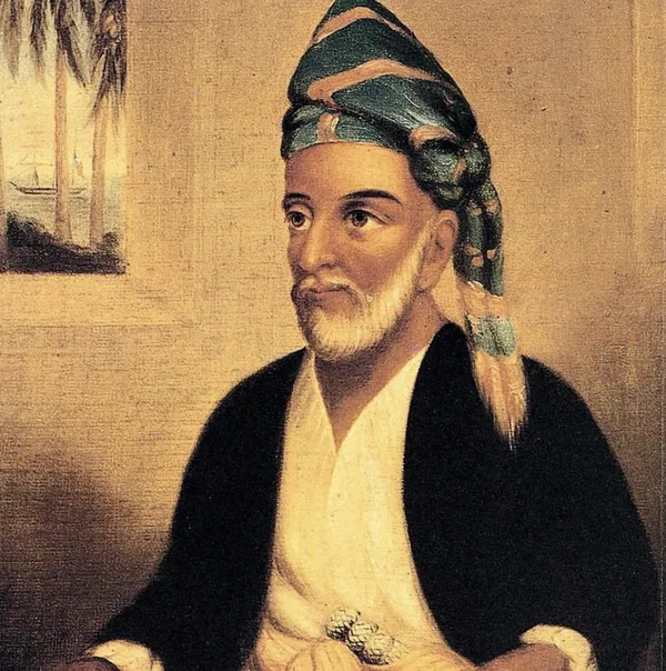 Painted portrait of Sultan Said bin Sultan in a turban