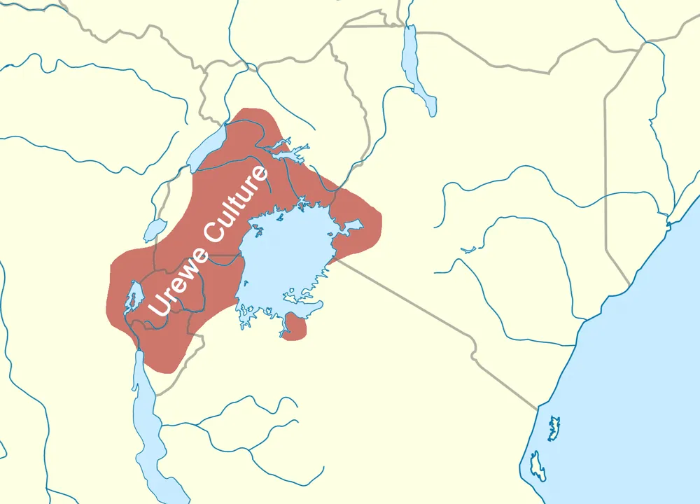 Map of the approximate extent of Urewe sites around Lake Victoria