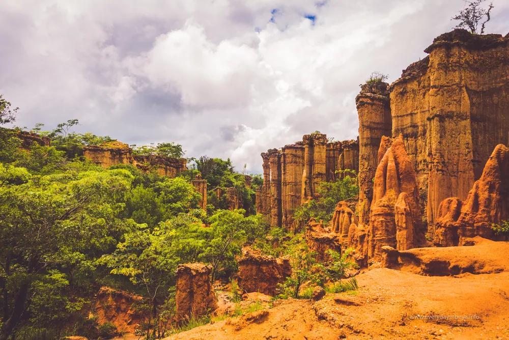 The eroded sandstone pillars at Isimila, near Iringa