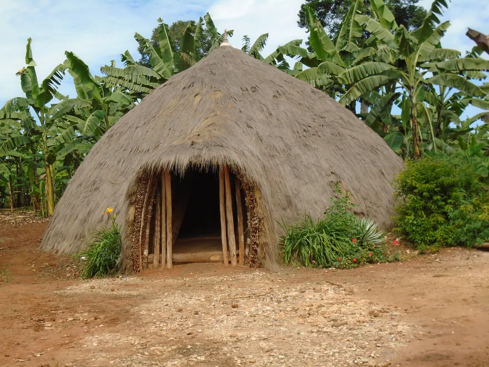 A reconstructed Haya royal house at the Mushonge museum, Kamachumu