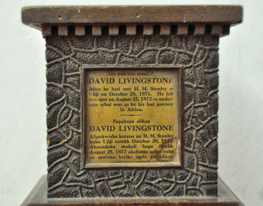 The memorial at Ujiji marking where Stanley met Livingstone