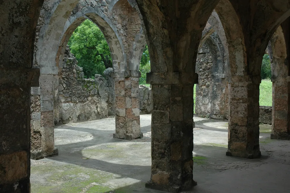 The vaulted arches of the Great Mosque at Kilwa Kisiwani