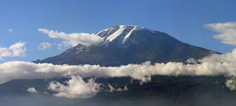 Kibo's snow cap above the cloud line