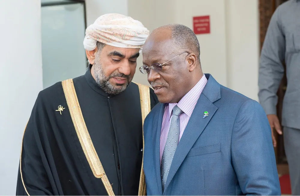 President Magufuli with Dr Salem Al Ismaily of Oman, April 2018