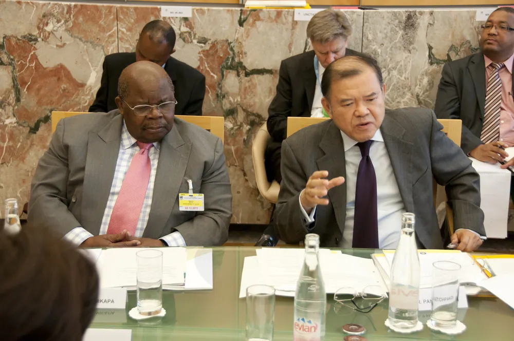 Benjamin Mkapa at a UNCTAD meeting in December 2011
