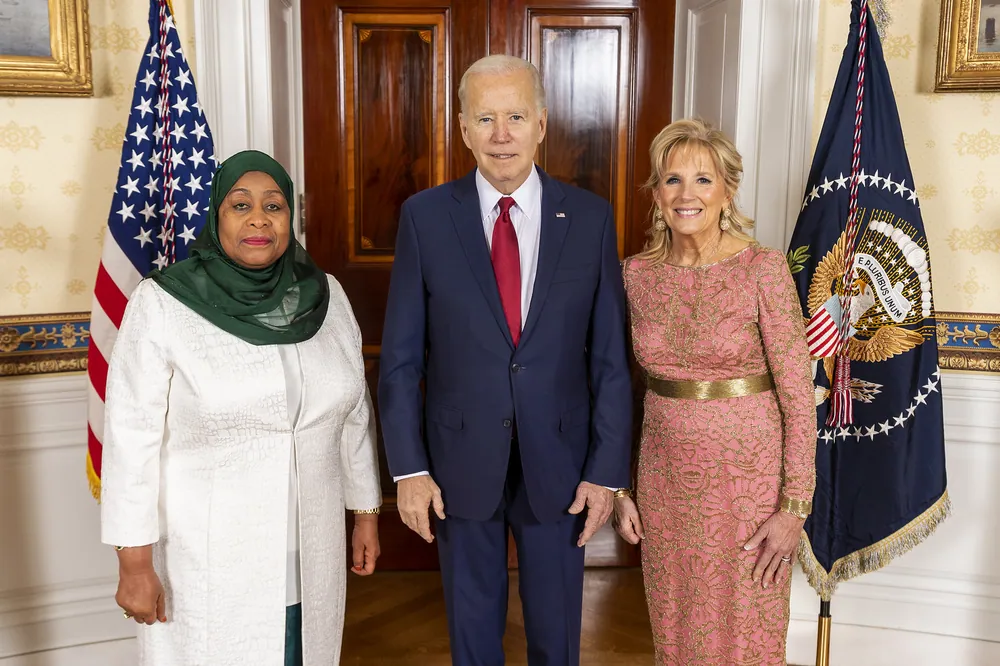President Samia Suluhu Hassan with Joe and Jill Biden at the White House, December 2022
