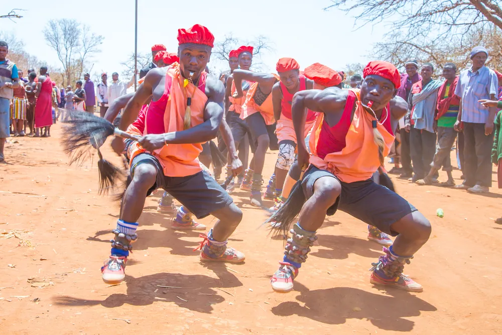 Sukuma dancers performing in northern Tanzania
