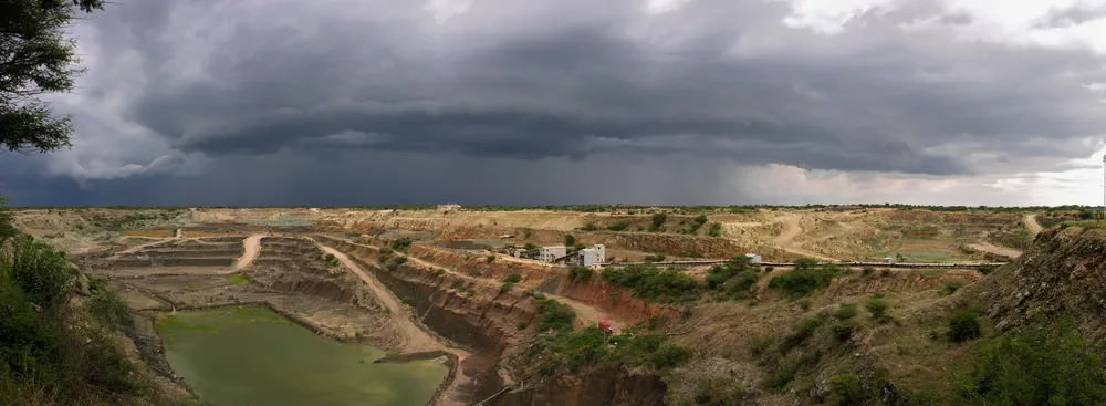 The open pit of the Williamson diamond mine at Mwadui