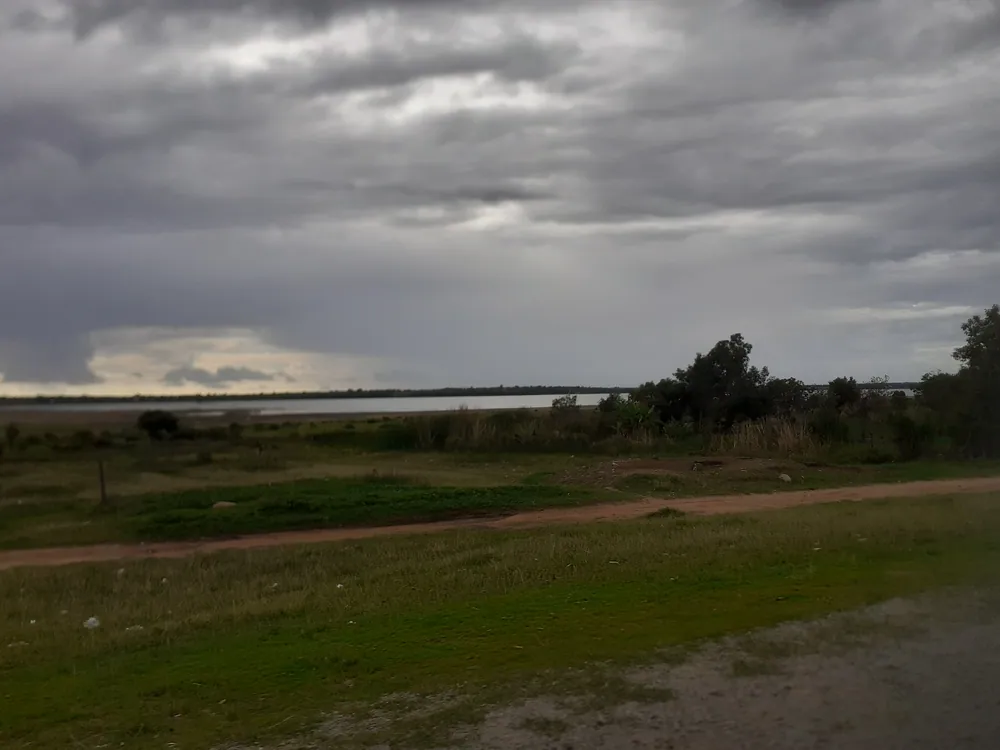 Lake Kindai under rain clouds, outside Singida