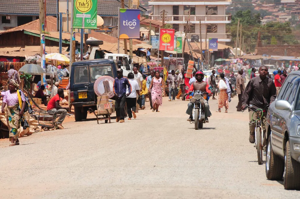A busy commercial street in Songea