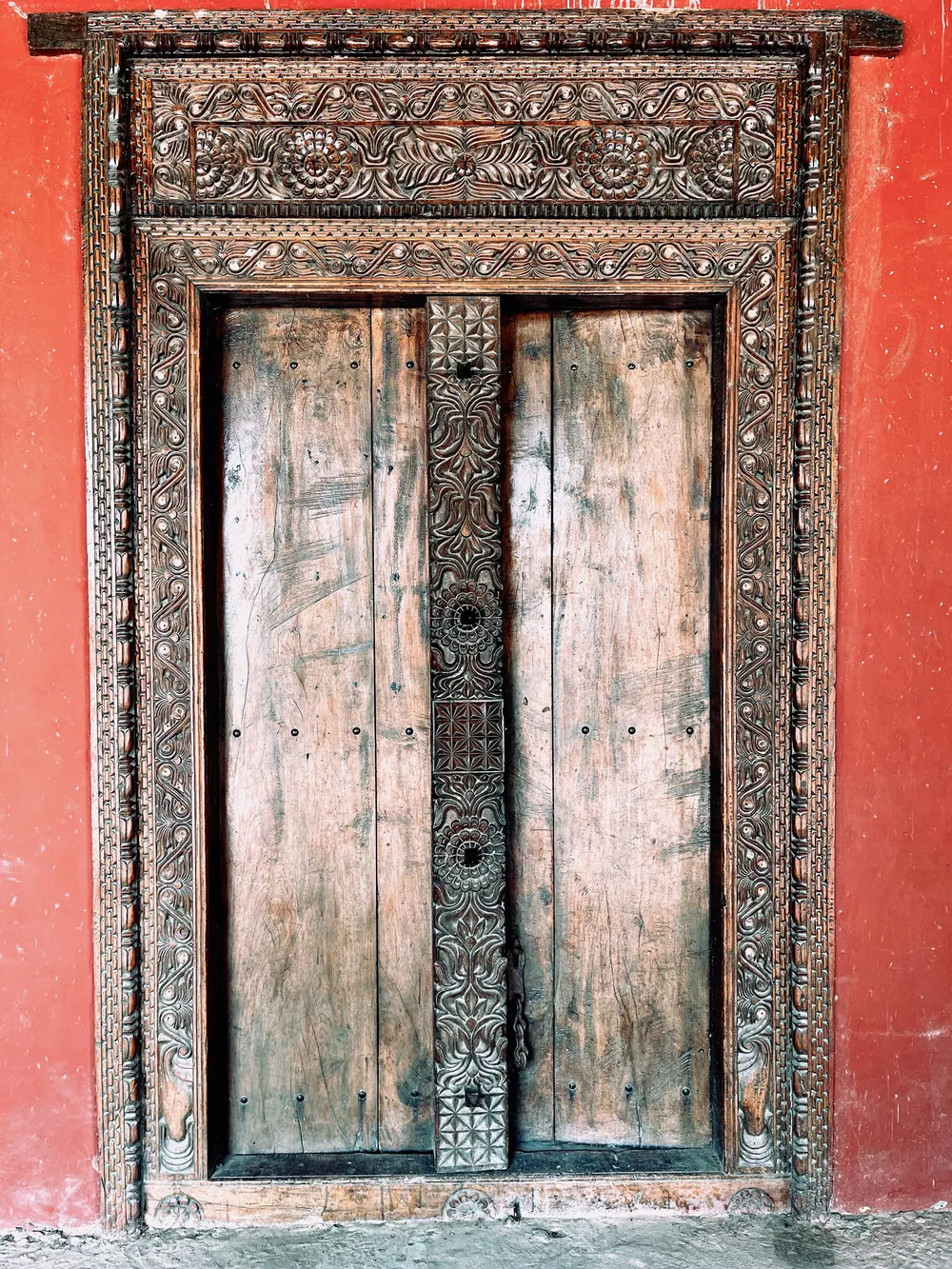 A carved Swahili-style door in Tabora