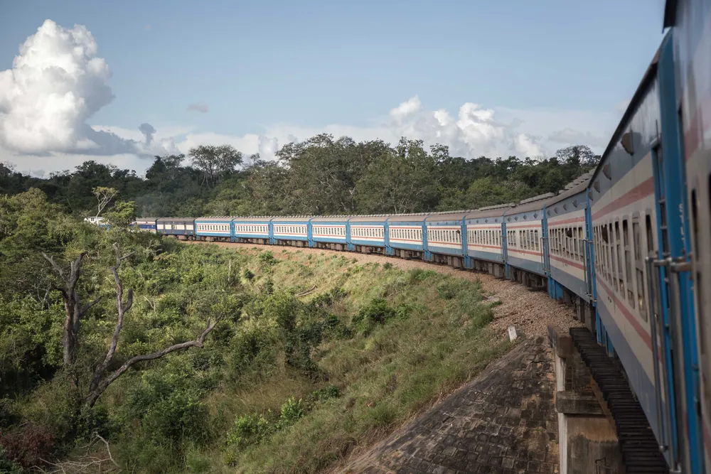 A TAZARA passenger train on the line through southern Tanzania