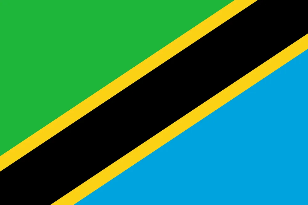 The flag of Tanzania, adopted on 30 June 1964