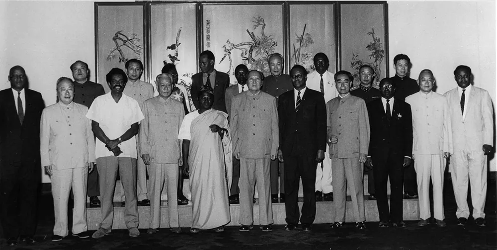 Rashidi Kawawa, Second Vice-President, with Mao Zedong, Liu Shaoqi and Zhou Enlai in Beijing, 1965